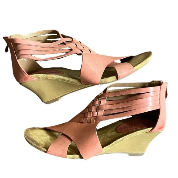 PATRIZIA by Spring Step Zarosi Wedge Sandals in Coral Leather 41 9.5/10 - Picture 9 of 9